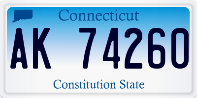 CT license plate AK74260
