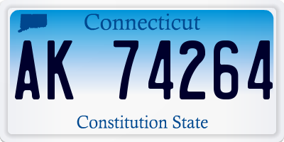 CT license plate AK74264