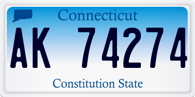 CT license plate AK74274