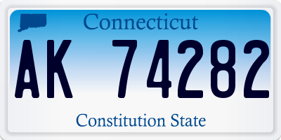 CT license plate AK74282