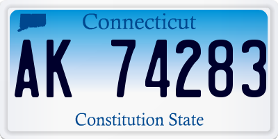 CT license plate AK74283