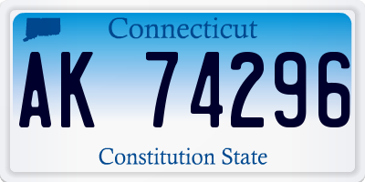 CT license plate AK74296