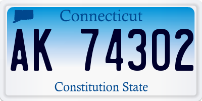 CT license plate AK74302