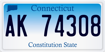 CT license plate AK74308