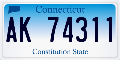 CT license plate AK74311