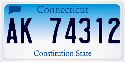 CT license plate AK74312
