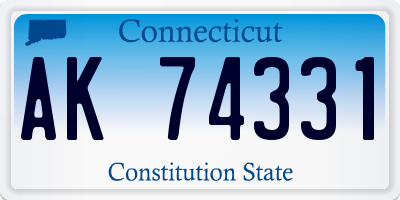 CT license plate AK74331