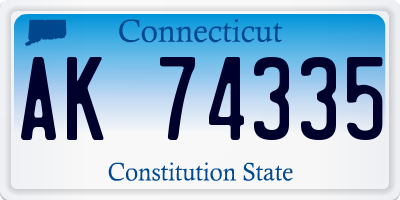 CT license plate AK74335