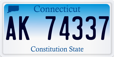CT license plate AK74337