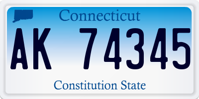 CT license plate AK74345