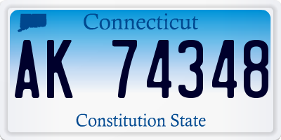 CT license plate AK74348