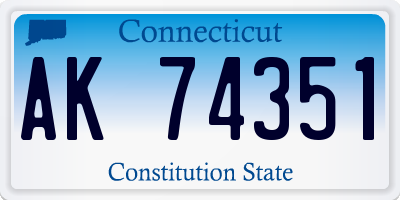 CT license plate AK74351