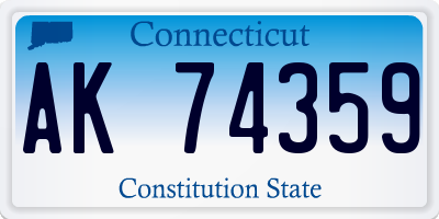 CT license plate AK74359