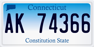 CT license plate AK74366