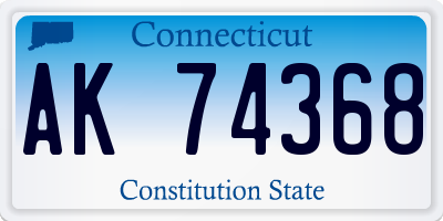 CT license plate AK74368