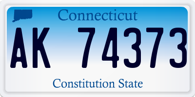 CT license plate AK74373