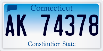 CT license plate AK74378