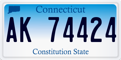 CT license plate AK74424