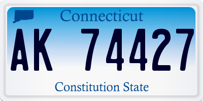 CT license plate AK74427