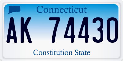 CT license plate AK74430