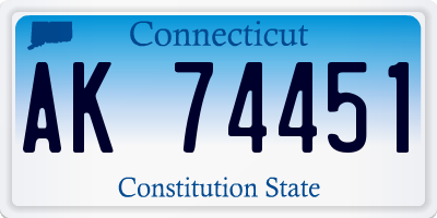 CT license plate AK74451