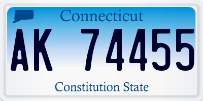 CT license plate AK74455
