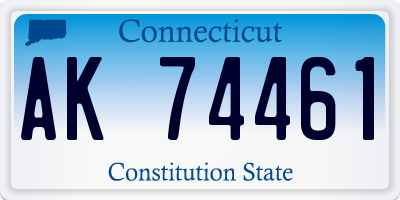 CT license plate AK74461