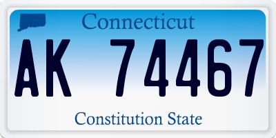 CT license plate AK74467