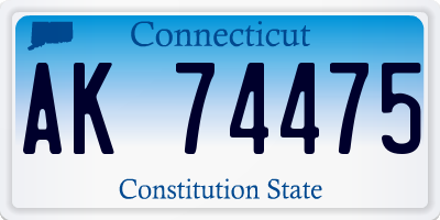 CT license plate AK74475