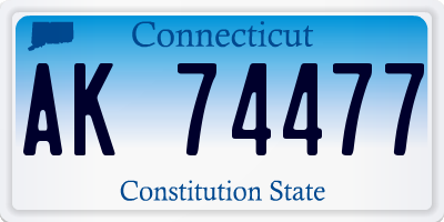 CT license plate AK74477