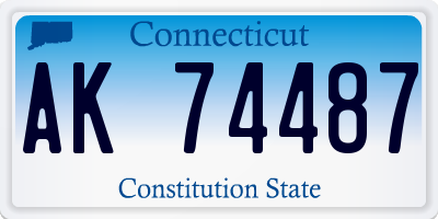 CT license plate AK74487
