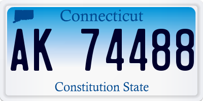 CT license plate AK74488
