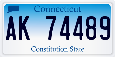 CT license plate AK74489