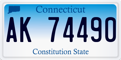 CT license plate AK74490