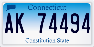 CT license plate AK74494