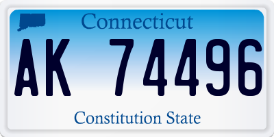 CT license plate AK74496
