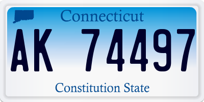 CT license plate AK74497