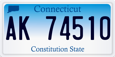 CT license plate AK74510