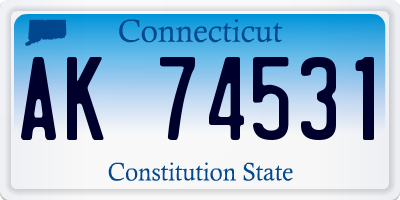 CT license plate AK74531