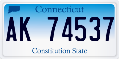 CT license plate AK74537