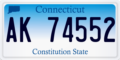 CT license plate AK74552
