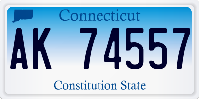 CT license plate AK74557