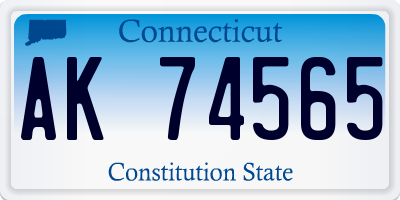 CT license plate AK74565