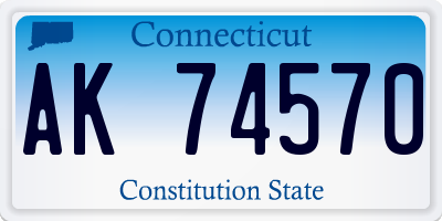 CT license plate AK74570