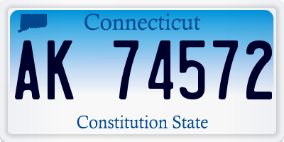 CT license plate AK74572