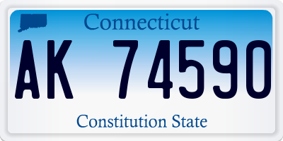 CT license plate AK74590