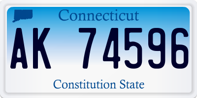 CT license plate AK74596