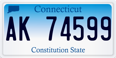 CT license plate AK74599