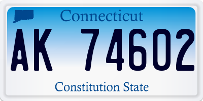 CT license plate AK74602