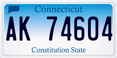 CT license plate AK74604